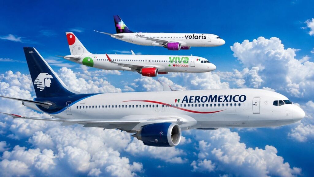 Aeroméxico, Volaris, Viva, aerolíneas de México