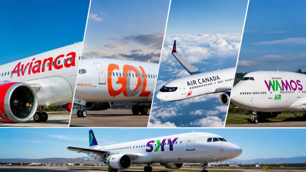 Avianca, Gol, Air Canada, Wamos, Sky