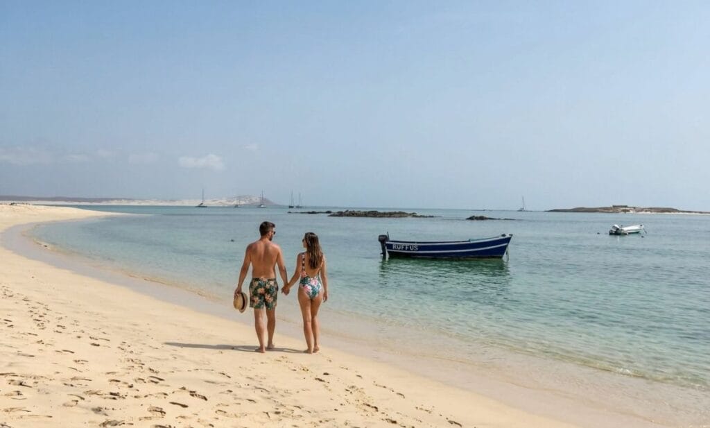 Cabo Verde, turistas en la playa, África