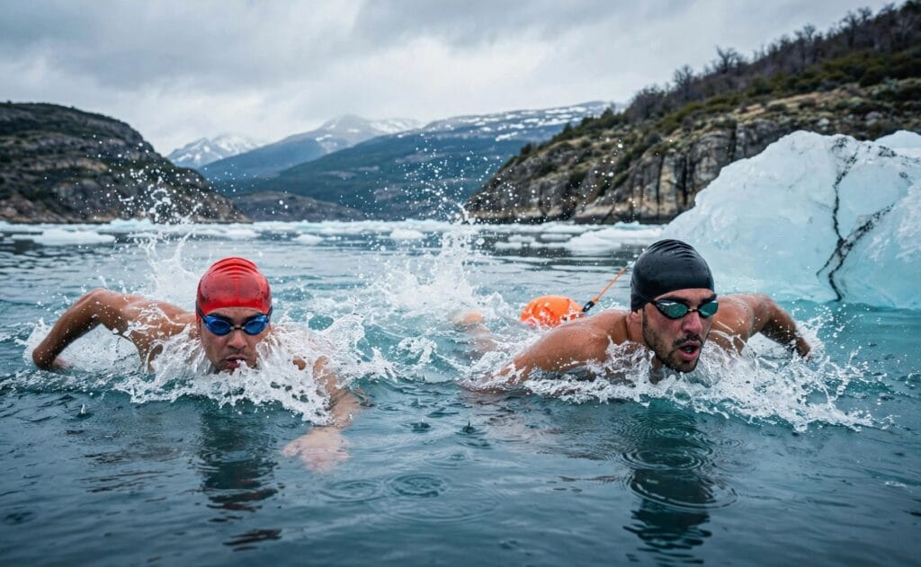 Competencia aguas abiertas de natación en El Calafate, Santa Cruz