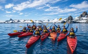 Turismo de lujo, kayaks en invierno
