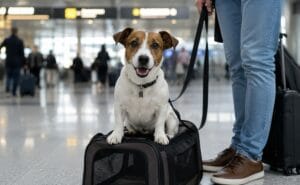 Mascotas viajando en Avión, en cabina