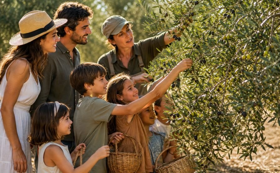Cosechando olivos en Uruguay
