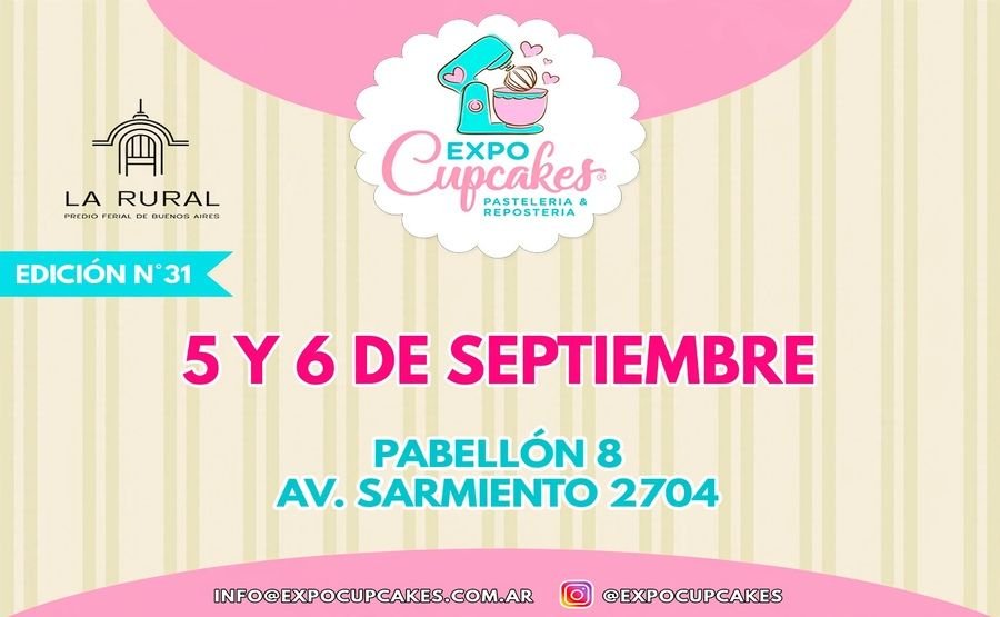 Flyer de Expo Cupcakes en La Rural de Palermo en Setiembre