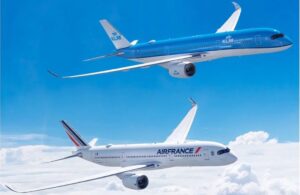 Aviones de KLM y Air France en vuelo