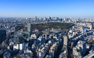 Ciudad de Tokio en Japón, vista aérea