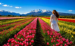Plantación de Tulipanes multicolor, Trevelin, Chubut, Argentina