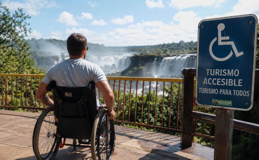 Turista en Silla de Ruedas, Turismo Accesible, Cataratas del Iguazú, provincia de Misiones