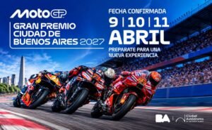Flyer del MotoGp que se realizará en el renovado Autódromo de Buenos Aires, en abril de 2027