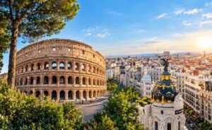Foto fusionada entre Roma y Madrid