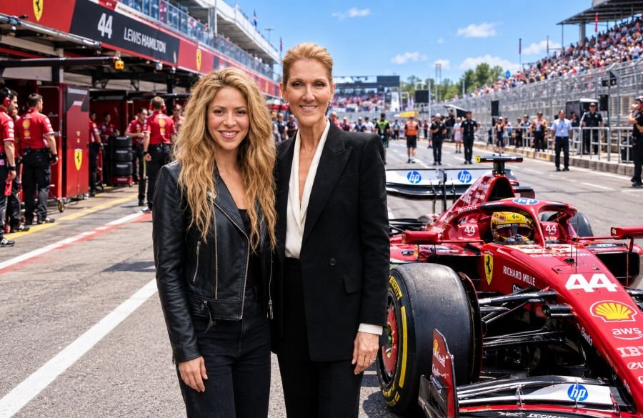 Celine Dion y Shakira en el gran premio de España