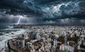 Tormenta severa en Mar del Plata, fenómeno del Niño 2026-2027