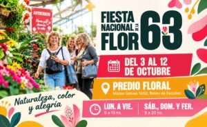 Flyer de la Fiesta Nacional de la Flor en Belén de Escobar, provincia de Buenos Aires, Argentina
