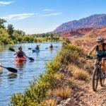 Canotaje en Gualeguaychú y Ciclismo en Fiambalá hasta Chile, ejemplos del turismo deportivo que genera hospedaje y mejora las economías regionales. Imagen generada por AI