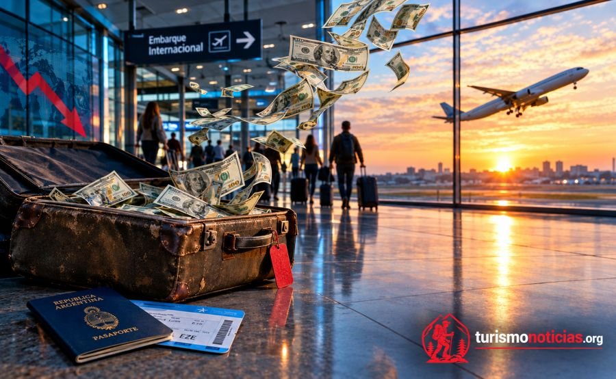 Deficit en la balanza comercial del turismo en la Argentina, fuga de dólares.