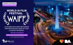 Flyer de WAIFF, festival de cine con utilización de inteligencia artificial.