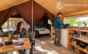 Servicio de Camping Huttopia Latam en Mar Azul, provincia de Buenos Aires