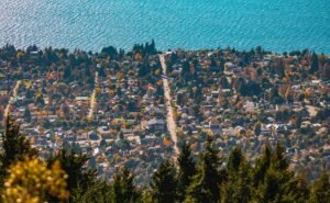Foto aérea de San Carlos de Bariloche, provincia de Río Negro, Argentina